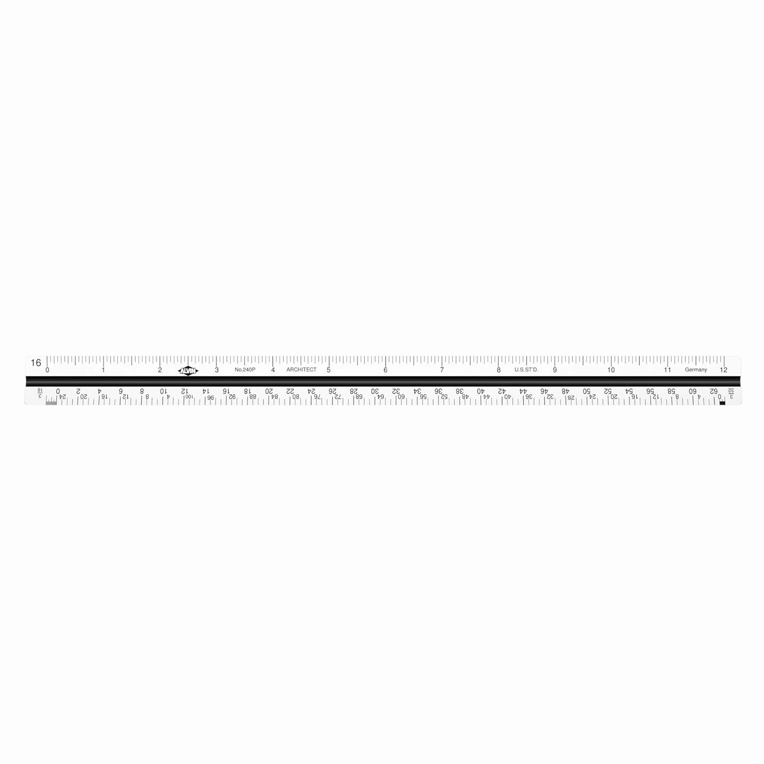 ALVIN, Architect Triangular Scale, Multipurpose Drafting Ruler for Drawing, Planning, and Design, High Impact Plastic - 12 Inch, White