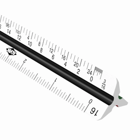 ALVIN, Architect Triangular Scale, Multipurpose Drafting Ruler for Drawing, Planning, and Design, High Impact Plastic - 12 Inch, White
