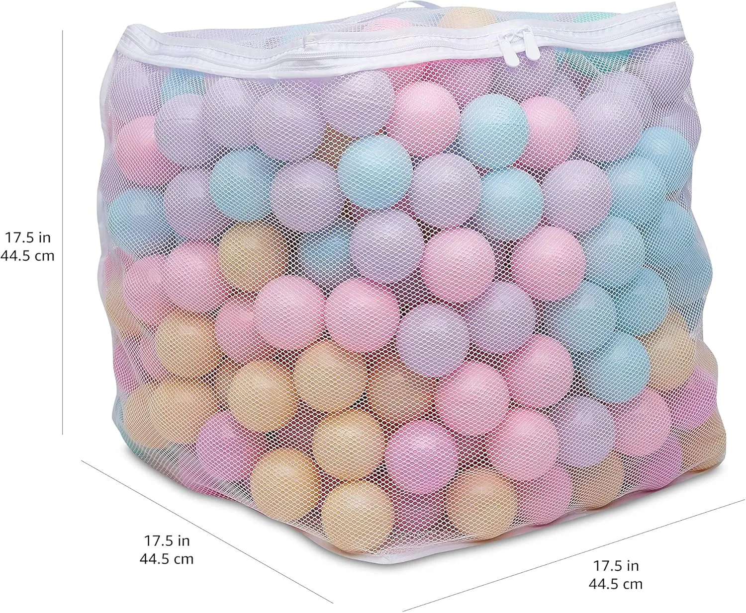 Amazon Basics BPA Free Crush-Proof Plastic Ball, Pit Balls with Storage Bag, Toddlers Kids 12  Months, Pack of 400 Balls, 6 Pastel Colors