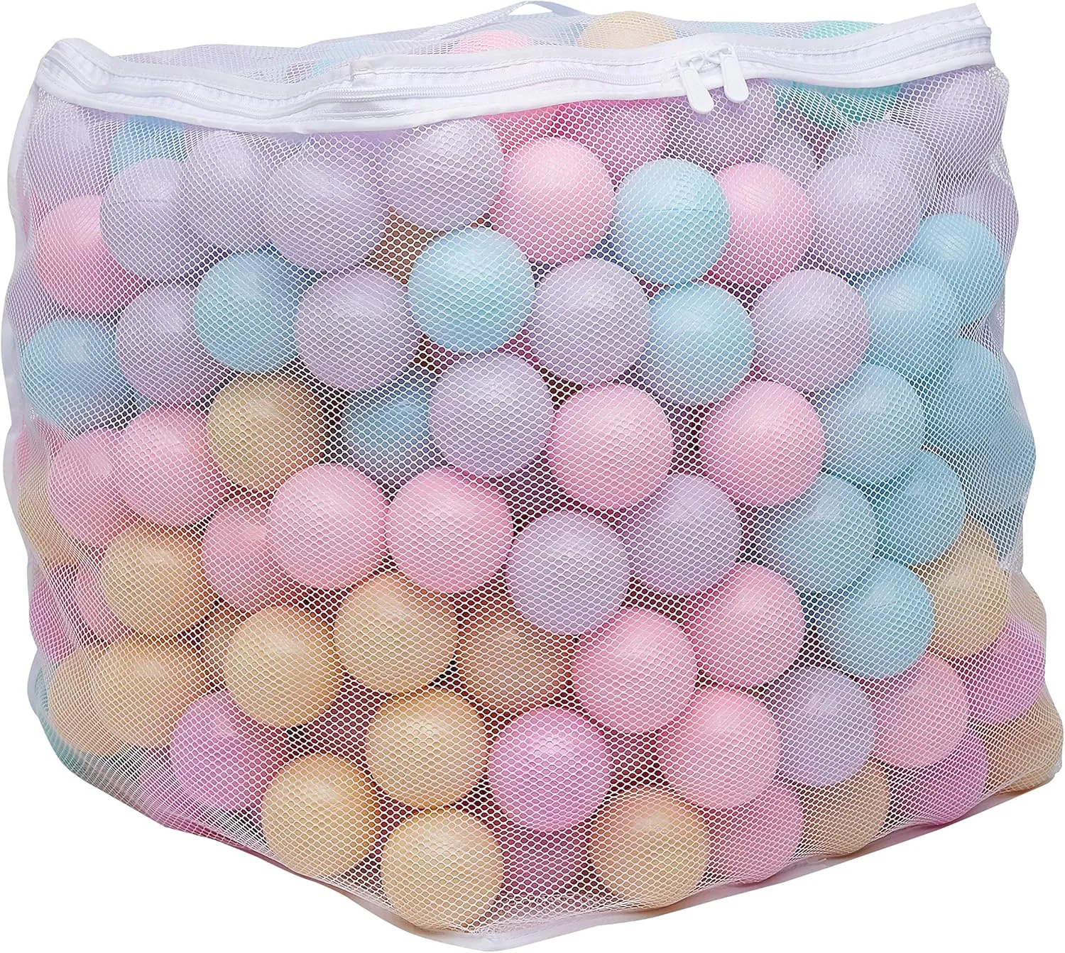 Amazon Basics BPA Free Crush-Proof Plastic Ball, Pit Balls with Storage Bag, Toddlers Kids 12  Months, Pack of 400 Balls, 6 Pastel Colors