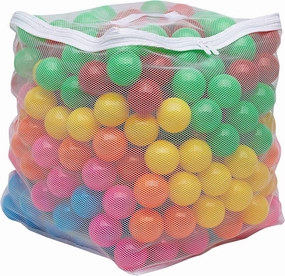 Amazon Basics BPA Free Crush-Proof Plastic Ball, Pit Balls with Storage Bag, Toddlers Kids 12  Months, Pack of 400 Balls, 6 Bright Colors