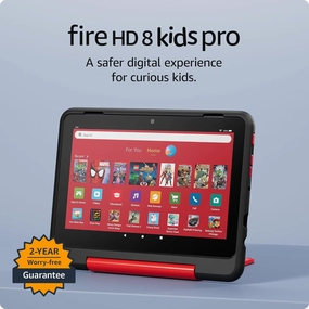 Amazon Fire HD 8 Kids Pro tablet, ages 6-12. Bright 8" HD screen, includes ad-free content, parental controls, 13-hr battery, slim case for older kids, 32GB, Marvel Avengers, (2024 release)