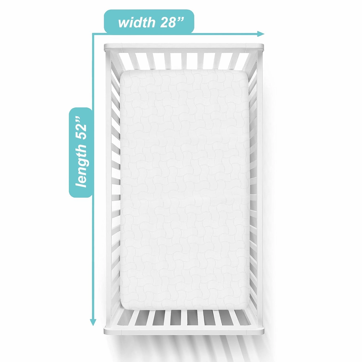 American Baby Company 3 Pack Waterproof Fitted Crib and Toddler Mattress Protector, Quilted and Noiseless Crib & Toddler Mattress Pad Cover, White, 52"x28"x9"