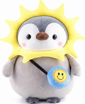 Anboor 13.8" Sun Penguin Stuffed Animal, Cute Penguin Plush Toy Soft Pillow Plush with Sun Outfit, Stuffed Penguin Plushies Animals Toys for Boys Girls Birthday Party Favors