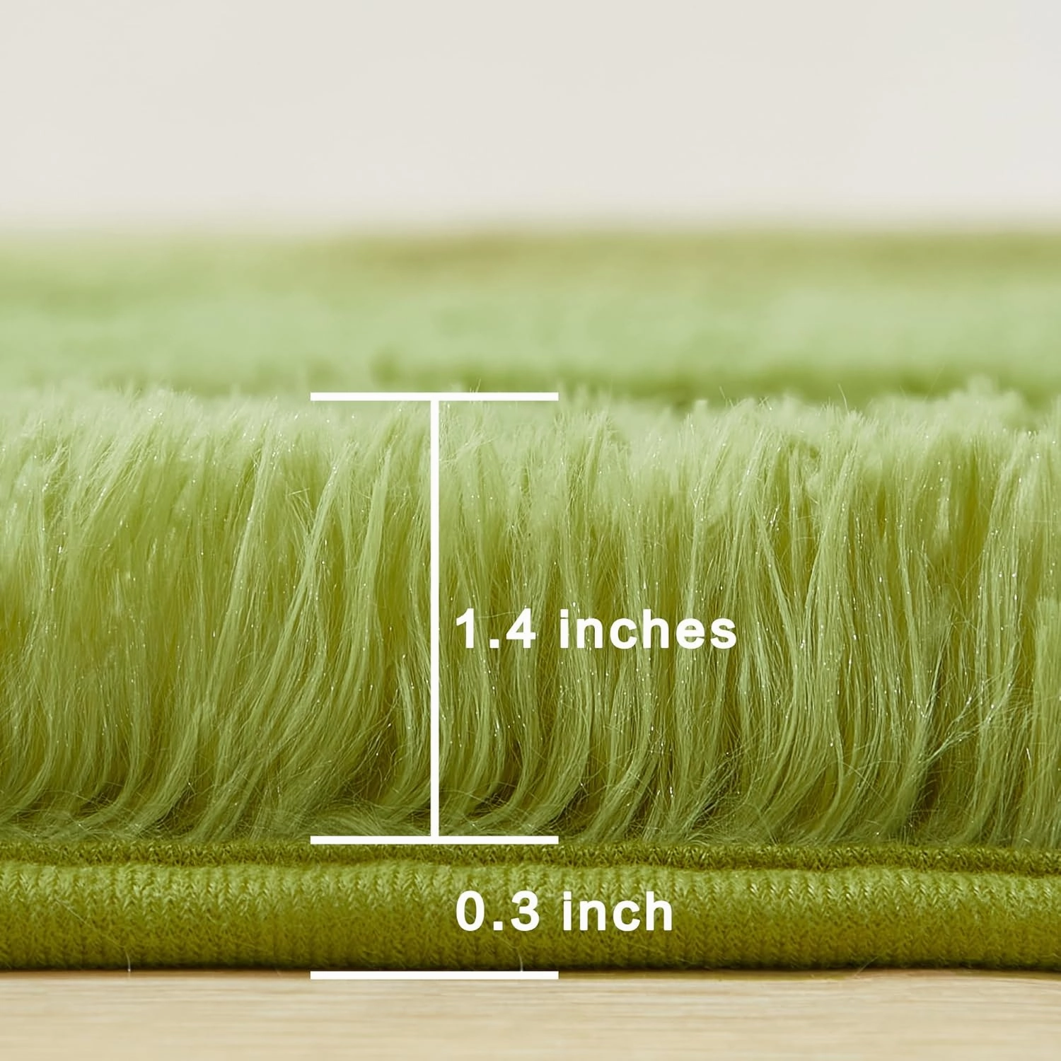 Andency 3x5 Shag Area Rug for Living Room, Grass Green Soft Fuzzy Plush Indoor Carpets for Bedroom, Non Skid Fluffy Faux Fur Rug for Room