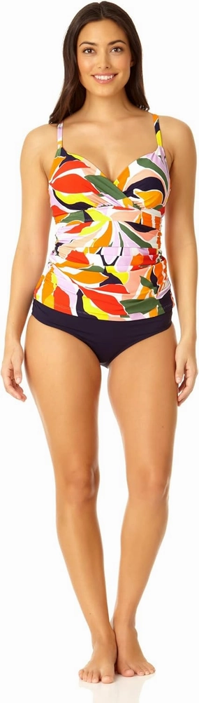 Anne Cole Underwire Surplice Tri Tankini Multi 38B/36C