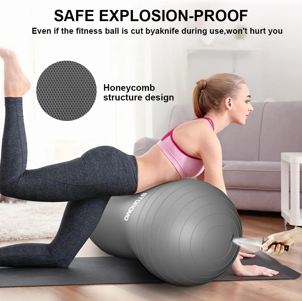 Anti-Burst Peanut Ball – High Weight Capacity Exercise Ball for Birth, Yoga, Pilates & Physical Therapy, Eco-Friendly PVC Fitness Ball for Kids & Adults, Includes Pump