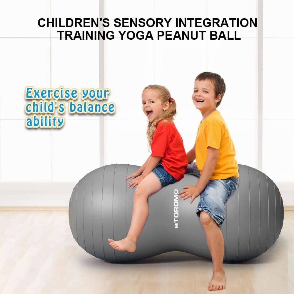 Anti-Burst Peanut Ball – High Weight Capacity Exercise Ball for Birth, Yoga, Pilates & Physical Therapy, Eco-Friendly PVC Fitness Ball for Kids & Adults, Includes Pump