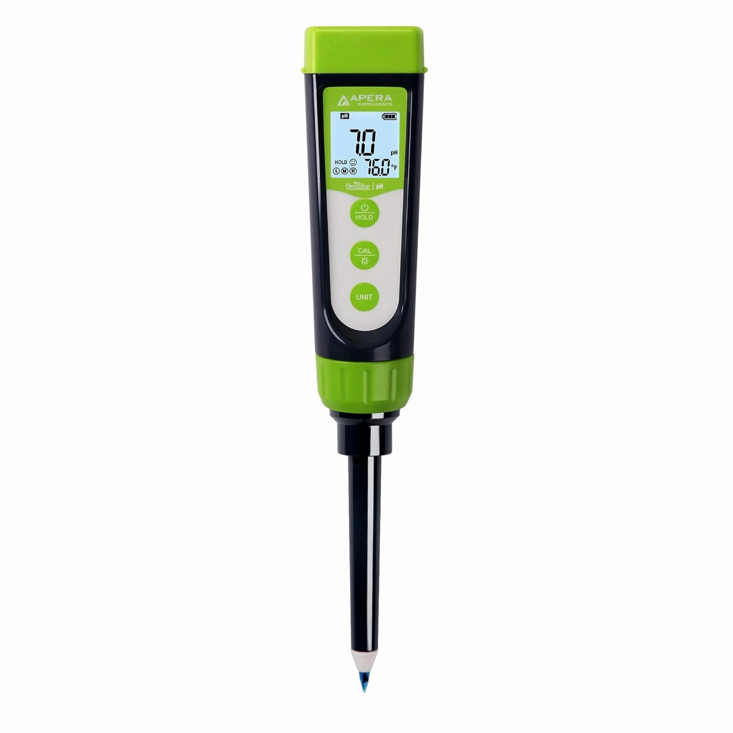 Apera Instruments AI102G GroStar Series GS2 Soil pH Pen Tester Kit for Direct Soil Test and Nutrient Solutions Test with Replaceable Swiss Spear pH Probe, Gen II