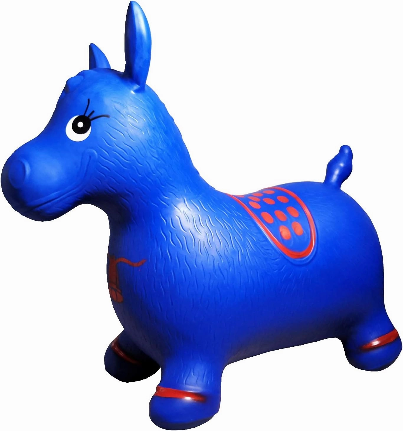 AppleRound Horse Bouncer with Hand Pump, Inflatable Space Hopper, Ride-on Bouncy Horse (Blue)