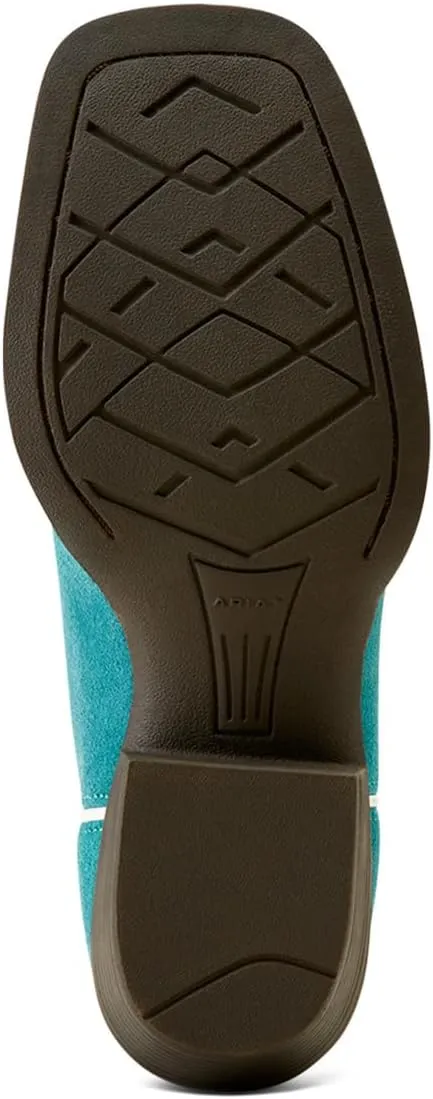 ARIAT Kids Futurity Ft. Worth Teal Suede Western Boot