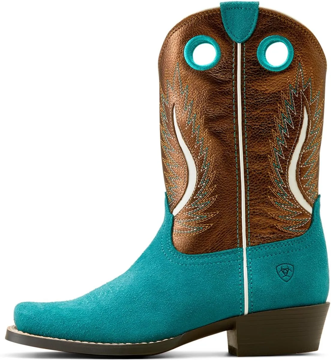 ARIAT Kids Futurity Ft. Worth Teal Suede Western Boot