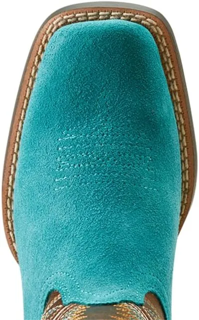 ARIAT Kids Futurity Ft. Worth Teal Suede Western Boot
