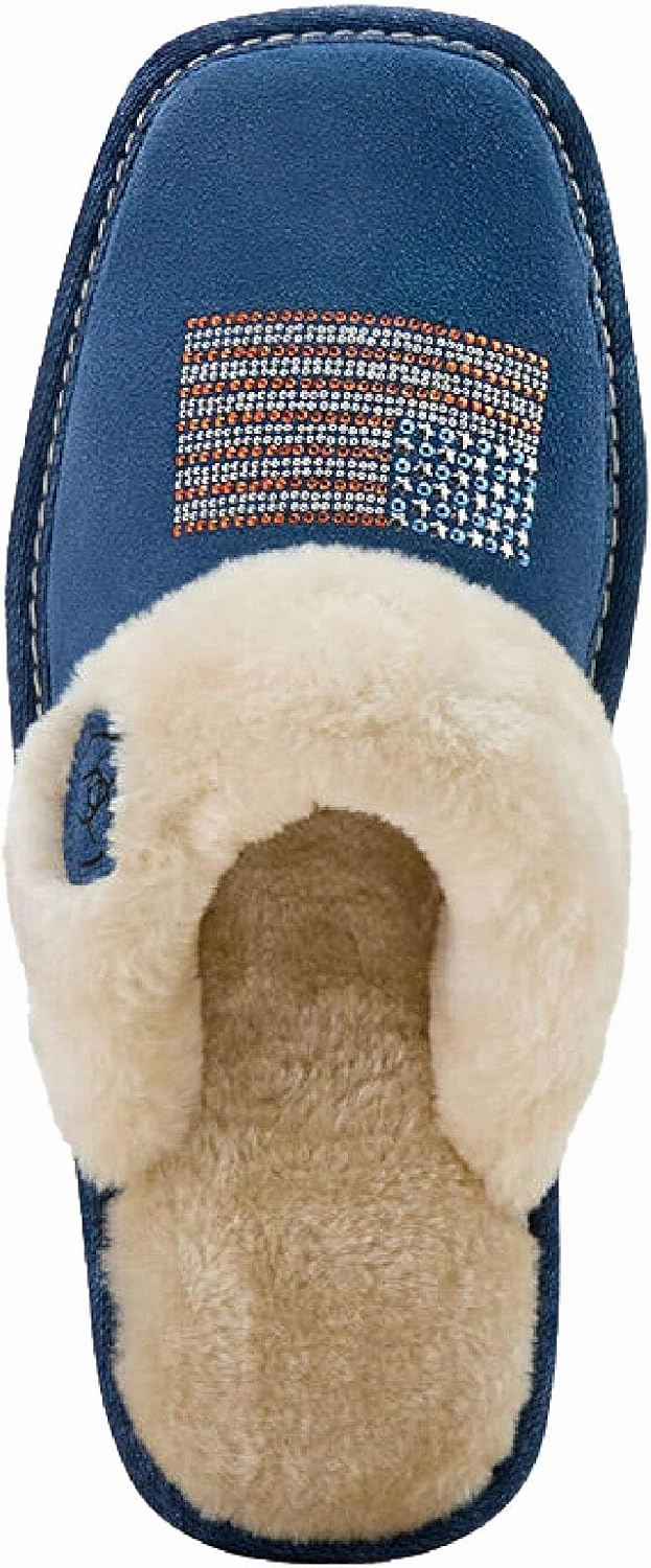 ARIAT Women's Indoor/Outdoor Warm Comfortable Jackie Square Toe Exotic Platform Stack Slippers with Suede Leather Uppers