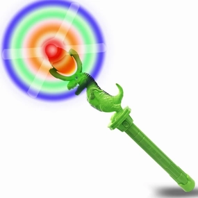 ArtCreativity Light Up Spinning Dinosaur Toy Wand for Kids, LED Spin Toy Wand for Boys and Girls, Light & Sound, Batteries Included, Fun Gift Idea for Boys and Girls, Dinosaur Birthday Party Favor,