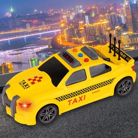 ArtCreativity Yellow Taxi Cab Toy - 9 Inch - Taxi Toy Car with Headlights for Kids - Sporty Design New York City Cab Model with Realistic Sound Effects for Boys and Girls - Cool Toy Cars for Boys 3 