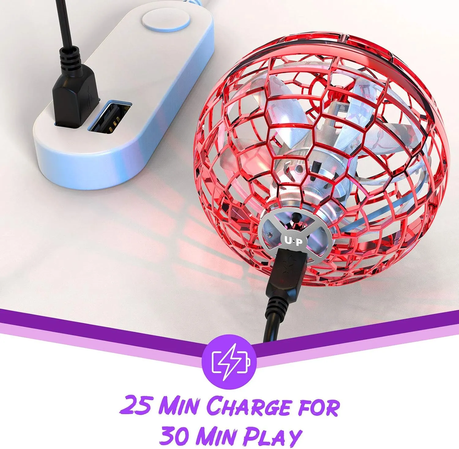 ATHLERIA Pro Hand Operated Drone with Magic Controller for Kids Adults - Hand Controlled Helicopter Flying Ball with 360° Rotating and RGB Lights - Mini Drone Interactive Toys Indoor Outdoor