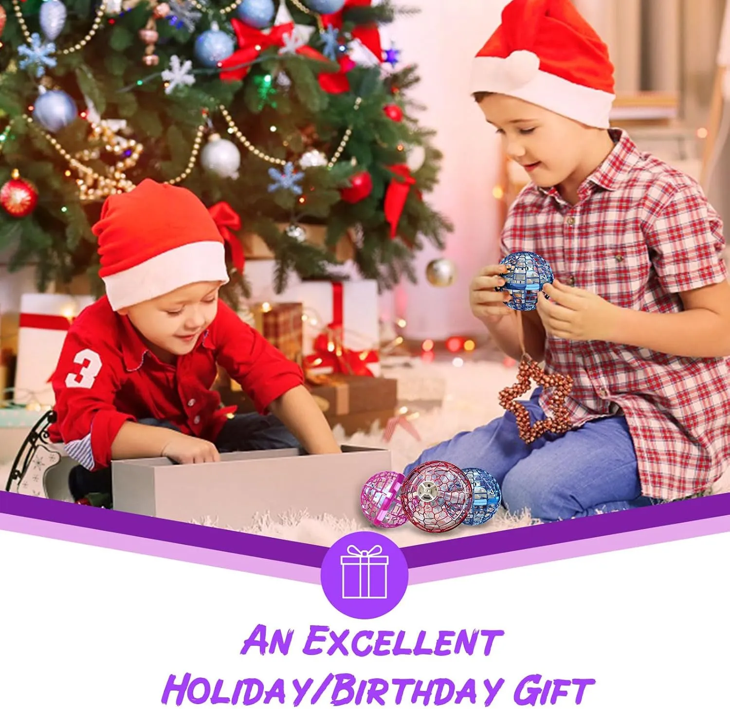 ATHLERIA Pro Hand Operated Drone with Magic Controller for Kids Adults - Hand Controlled Helicopter Flying Ball with 360° Rotating and RGB Lights - Mini Drone Interactive Toys Indoor Outdoor