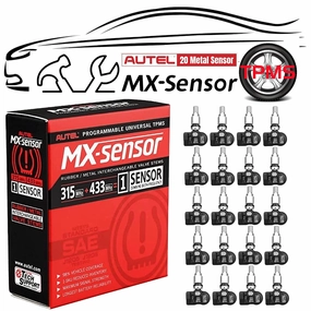 Autel MaxiTPMS MX Sensors 20pcs Pack 315MHz and 433MHz Dual Frequency TPMS Tire Sensor Metal Valve Stem Press-in Work with TS408 TS508 TS608 MS906TS ITS600