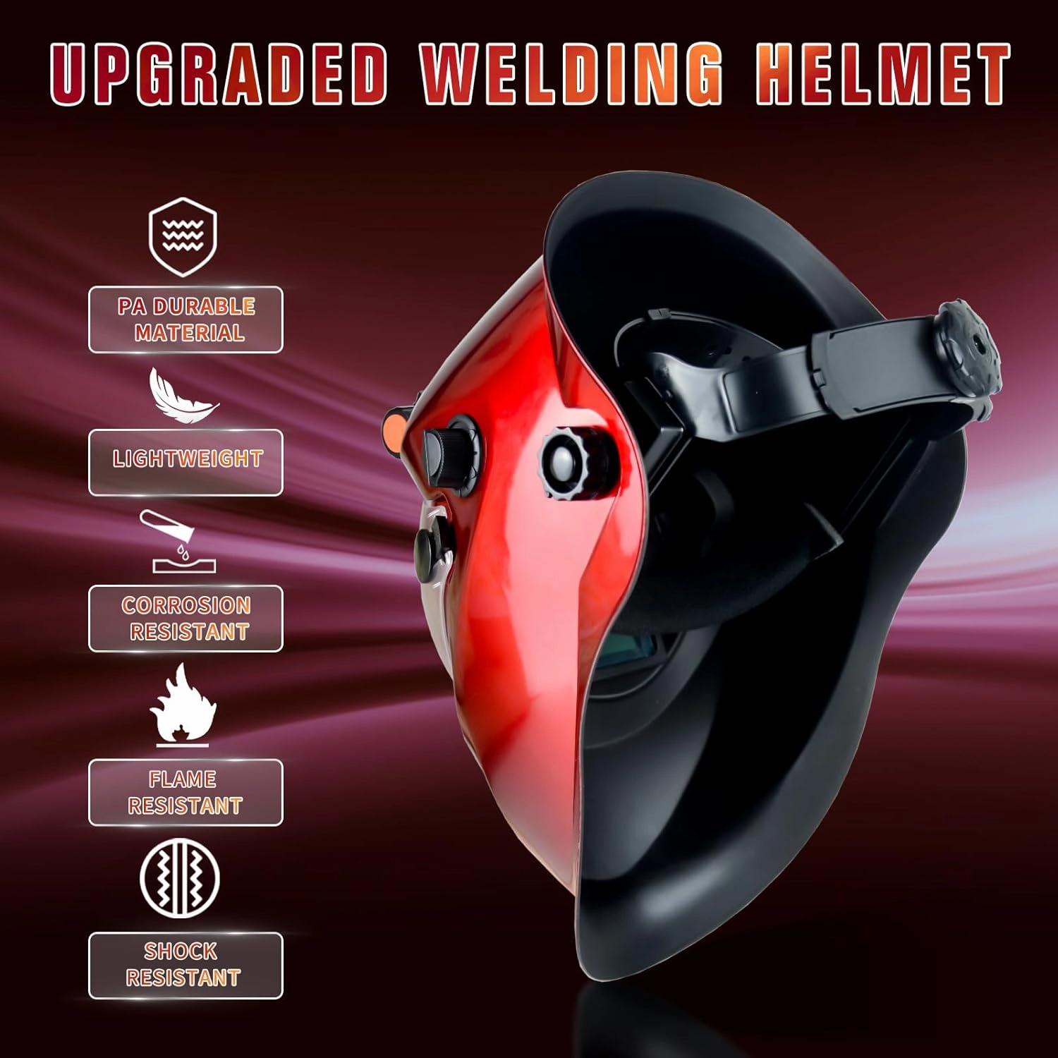 Auto Darkening Welding Helmet with Light Solar Powered True Color Welding Hood 2 Arc Sensor Wide Shade 9-13 Welding Mask with Extra Grinding Mode Weld Helmet (KTS-KP03)