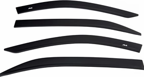 Auto Ventshade [AVS] Low Profile Rain Guards For 2014 - 2018 Chevrolet Silverado - GMC Sierra 1500; 2015-2019 Silver - Sierra 2500 & 3500 Crew Cab | Window Vent Visors, 4 pcs. - Matte Black | 774033