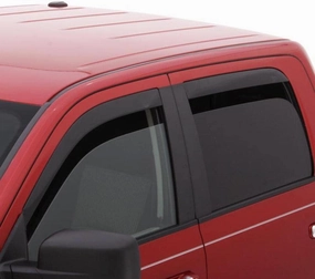 Auto Ventshade [AVS] Low Profile Rain Guards For 2014 - 2018 Chevrolet Silverado - GMC Sierra 1500; 2015 - 2019 Silver - Sierra 2500 & 3500 Crew Cab | Window Vent Visors, 4 pcs. - Dark Smoke | 894033