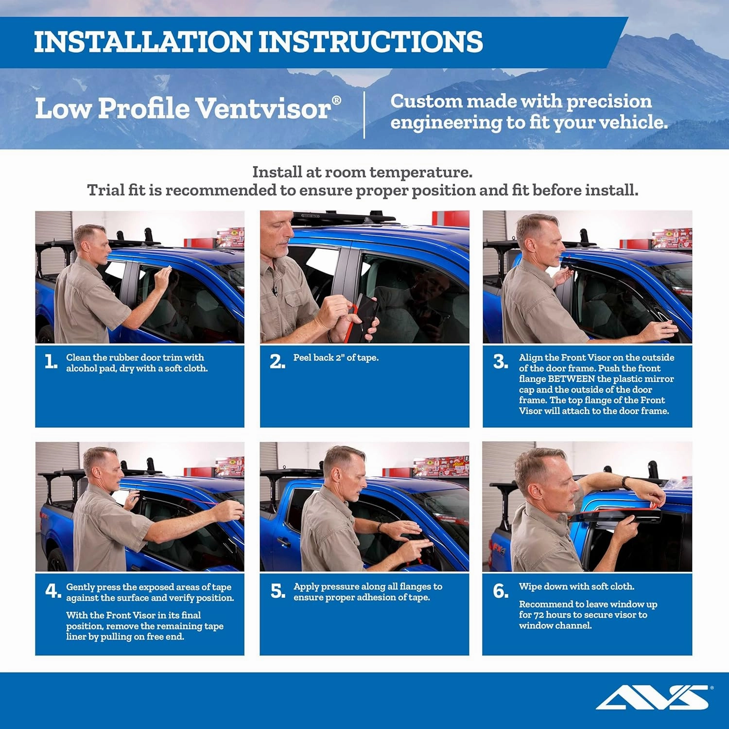 Auto Ventshade [AVS] Low Profile Ventvisor | 2007 - 2021 Toyota Tundra Crewmax, Smoke - 4 pc. | 894012
