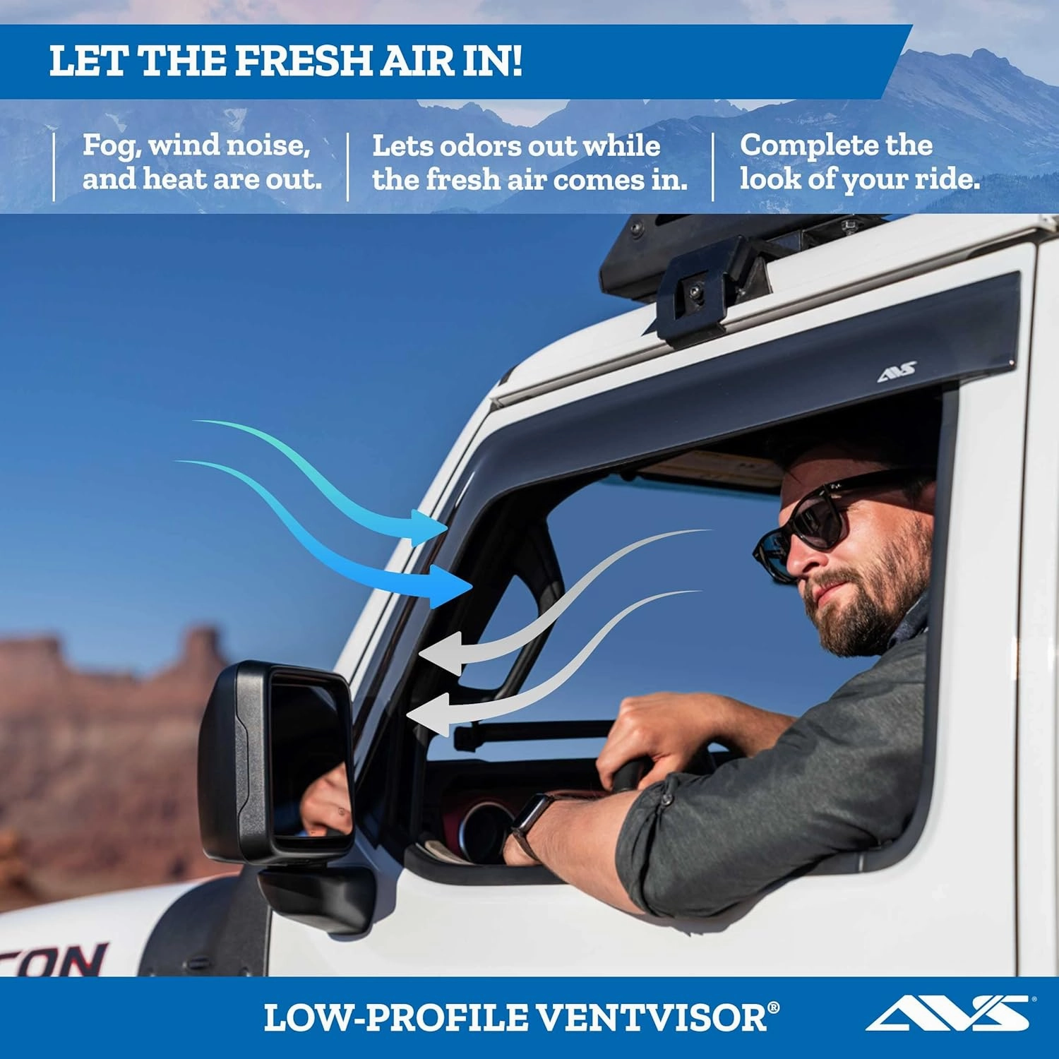 Auto Ventshade [AVS] Low Profile Ventvisor | 2007 - 2021 Toyota Tundra Crewmax, Smoke - 4 pc. | 894012