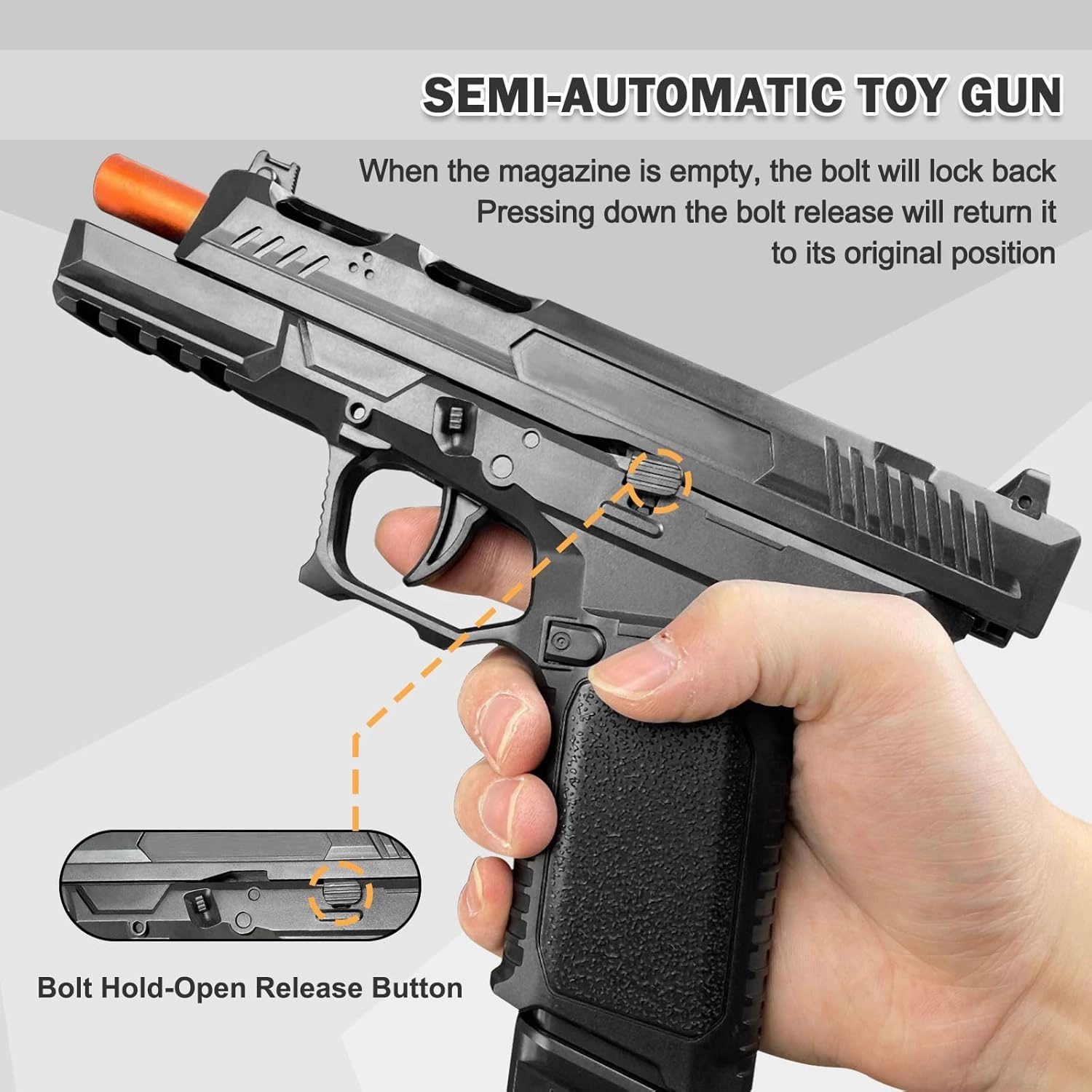 Automatic Shell Ejecting Toy Gun, Soft Bullet Toy Gun Toy Pistol with Ejecting Shells Educational Model Toys Outdoor Shooting Game for Kids, Boys and Girls
