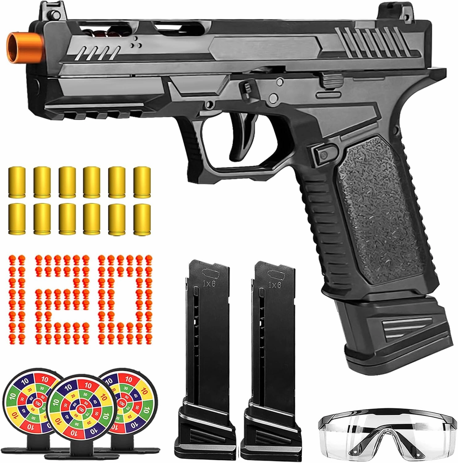 Automatic Shell Ejecting Toy Gun, Soft Bullet Toy Gun Toy Pistol with Ejecting Shells Educational Model Toys Outdoor Shooting Game for Kids, Boys and Girls