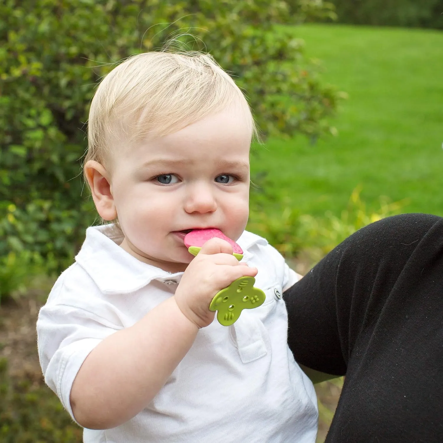 Award Winning Original Teethin’ Smart EZ Grip Fruit Teether by Innobaby - Sore Gum Relief for Front Teeth & Molars with BPA Free Teether Sensory Toy for Babies & Toddlers - Grape/Citrus/Berry