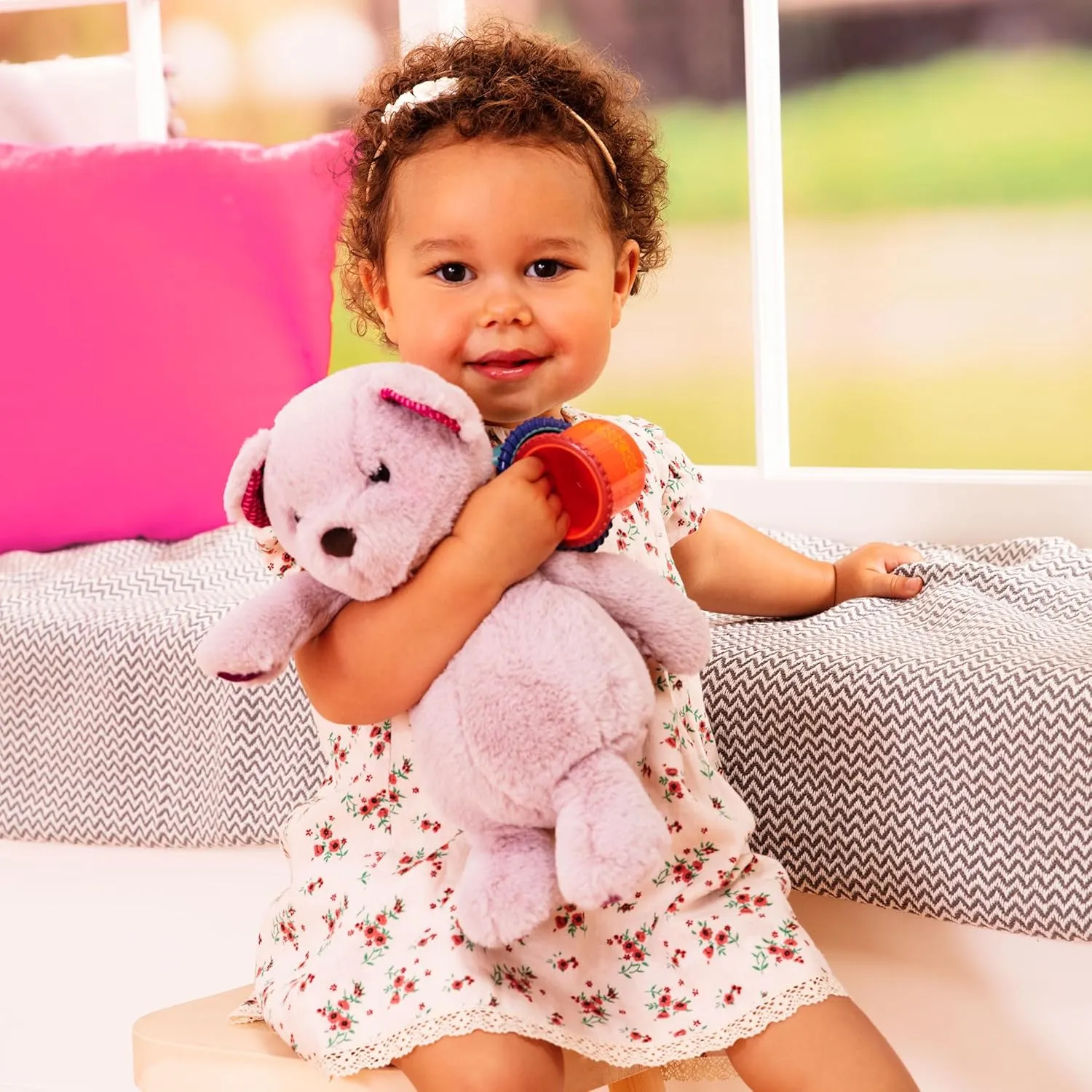 B. toys- B. softies-12" Plush Bear- Soft & Cuddly Plush Teddy Bear – Huggable Stuffed Animal Bear Toy – Washable – Babies, Toddlers, Kids-Happy Hues- Jolly Jelly Bear- 0 Months  