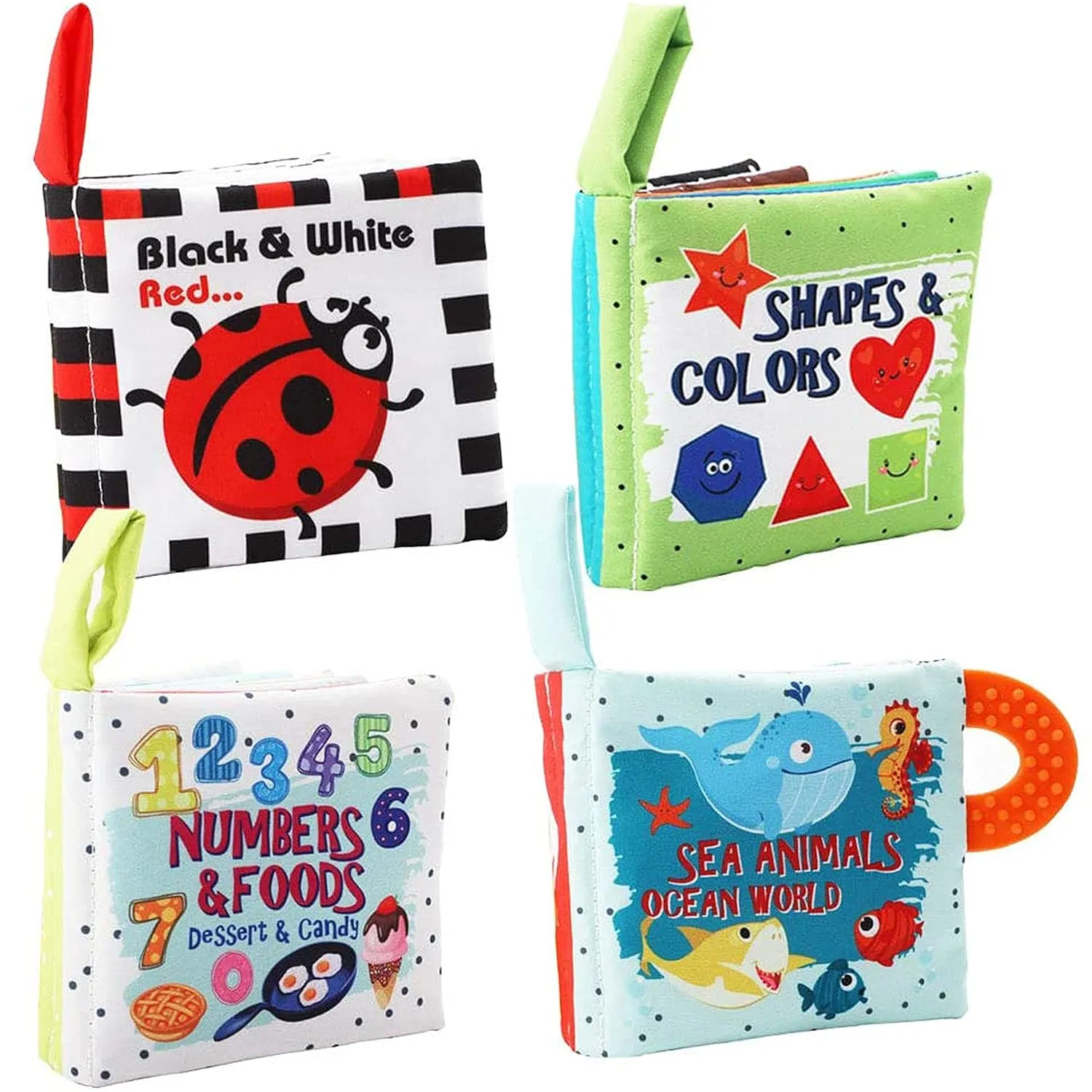 Baby Books Toys Gifts, Touch and Feel Cloth Crinkle Books for Babies,Infant Toddler Baby 0-3-6-12-18 Months,Early Learning Toys 6 to 12 Months 1-2 Years Old, Easter Shower Gift for Boys Girls,8 PCS