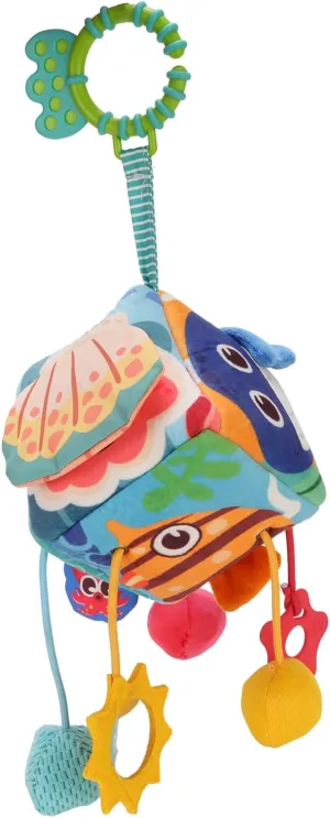 Baby Stroller Hanging Toy, Colorful Geometric Patterns, Soft Fabric, Internal Rattle, Suitable for Cribs, Fabric Material
