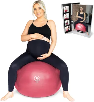 BABYGO® Birthing Ball for Pregnancy & Labor   Our Award Winning Book - Exercise, Birth & Recovery Plan, 5X Stronger Than a Yoga Ball with Eco Friendly Material