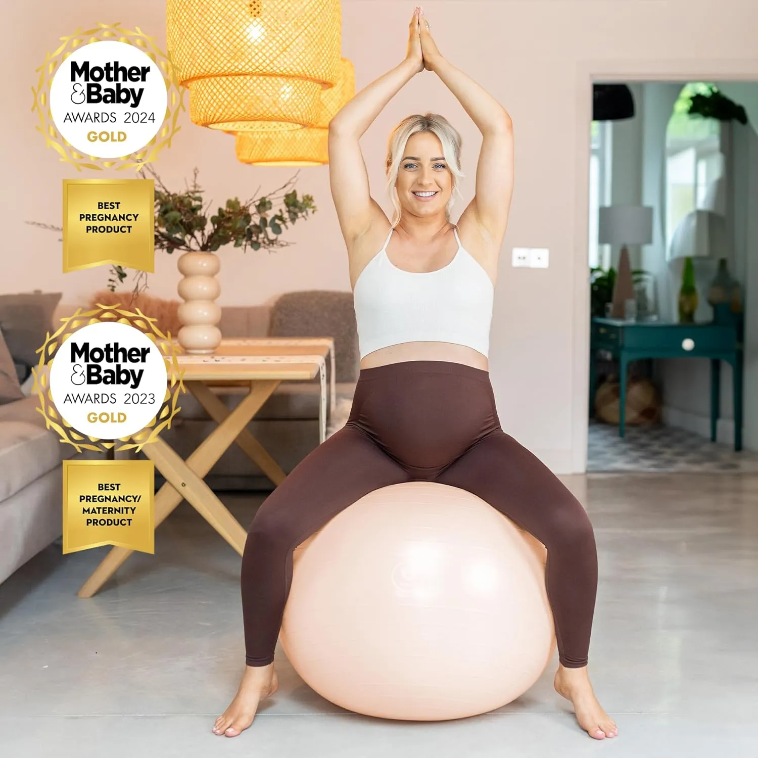 BABYGO® Birthing Ball for Pregnancy & Labor   Our Award Winning Book - Exercise, Birth & Recovery Plan, 5X Stronger Than a Yoga Ball with Eco Friendly Material