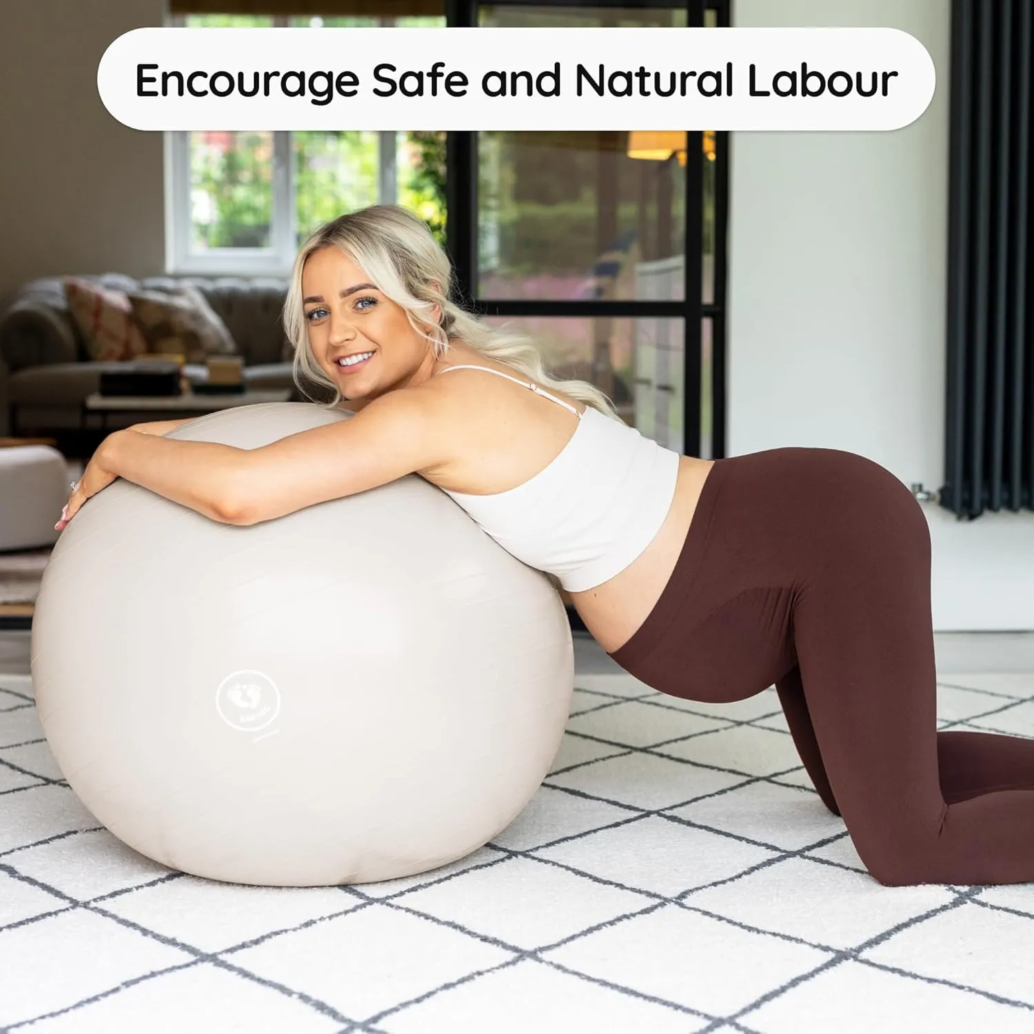 BABYGO® Birthing Ball for Pregnancy & Labor   Our Award Winning Book - Exercise, Birth & Recovery Plan, 5X Stronger Than a Yoga Ball with Eco Friendly Material