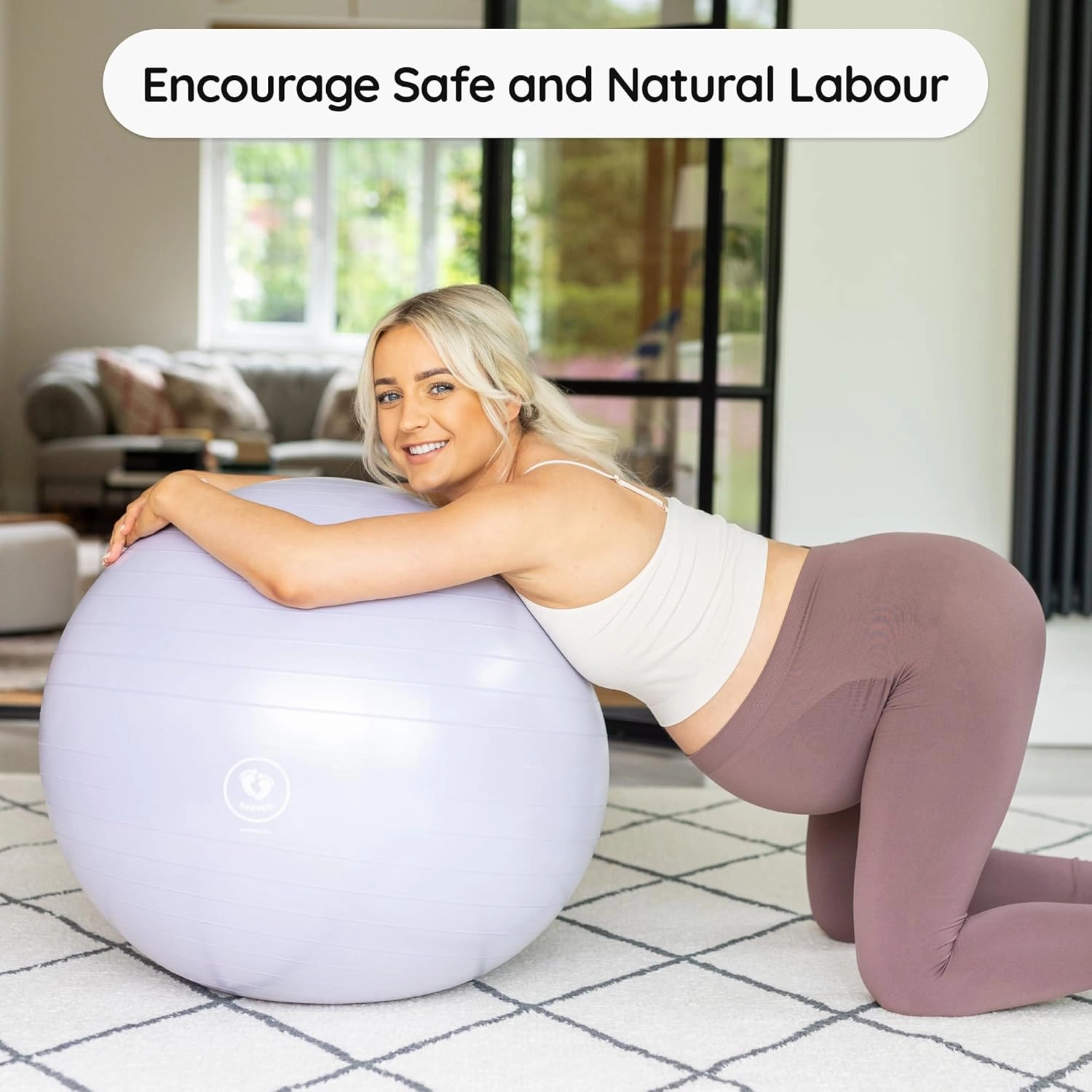 BABYGO® Birthing Ball for Pregnancy & Labor   Our Award Winning Book - Exercise, Birth & Recovery Plan, 5X Stronger Than a Yoga Ball with Eco Friendly Material
