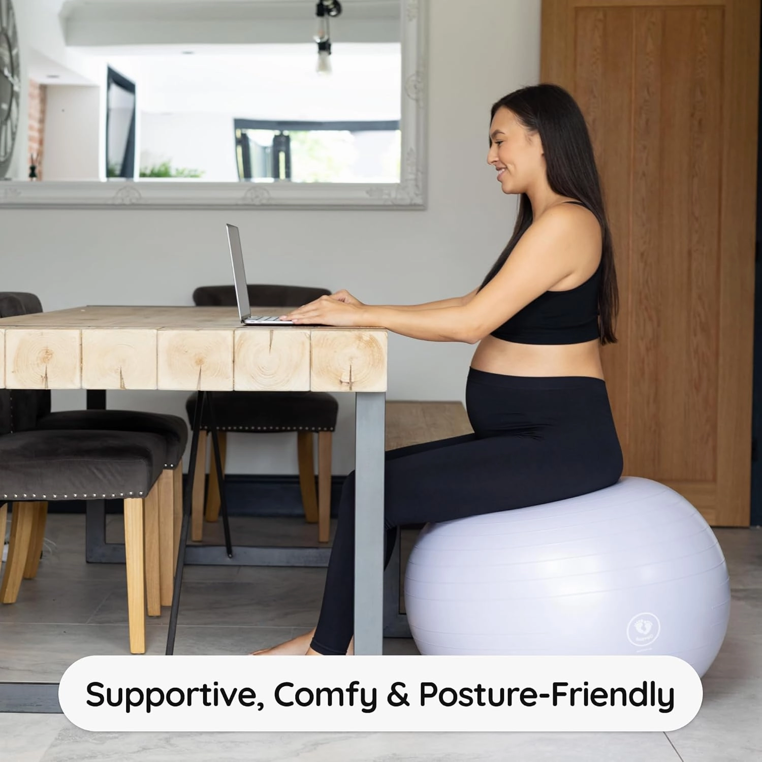 BABYGO® Birthing Ball for Pregnancy & Labor   Our Award Winning Book - Exercise, Birth & Recovery Plan, 5X Stronger Than a Yoga Ball with Eco Friendly Material