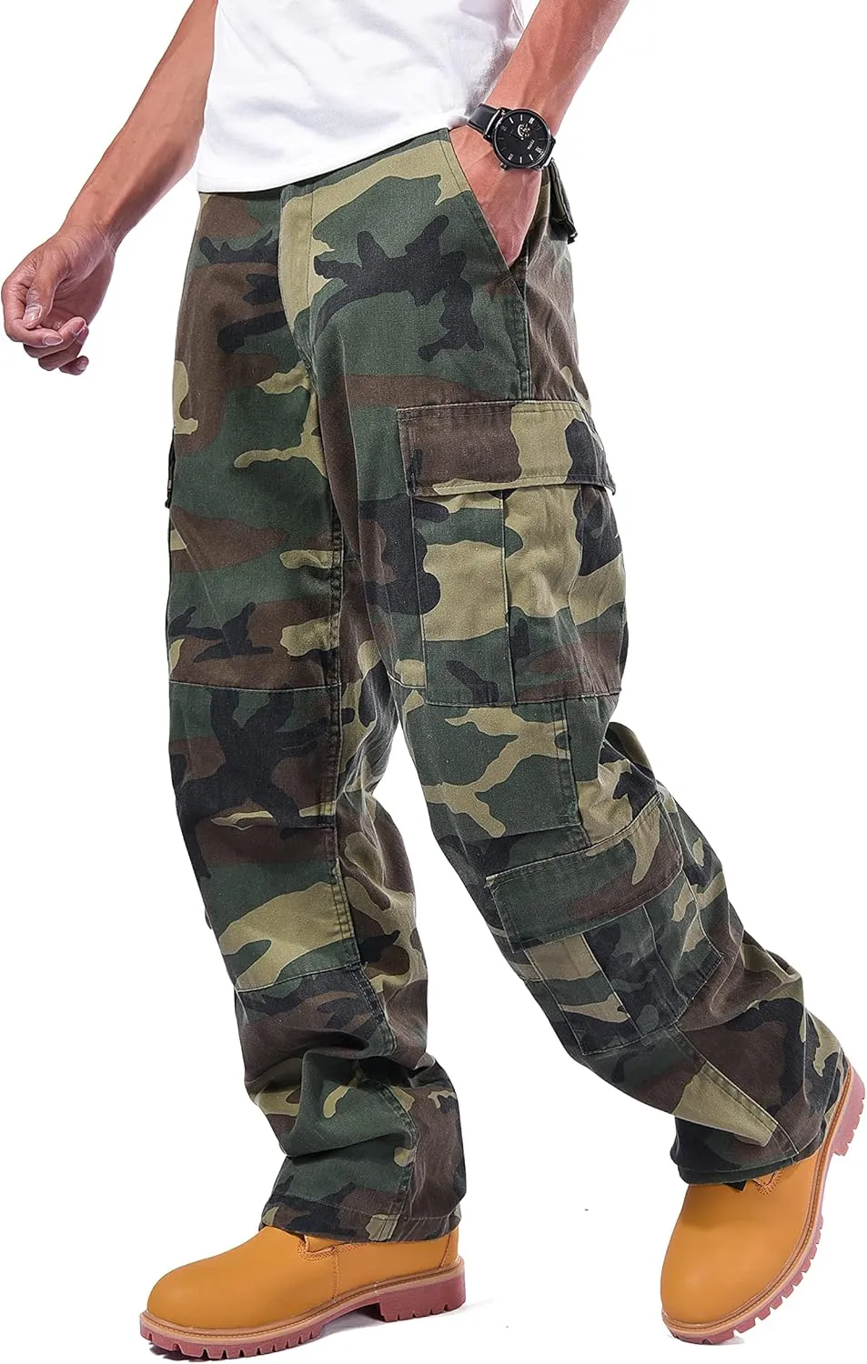 BACKBONE Mens Military Army Airborne Trooper Vintage Cargo Pants Trousers