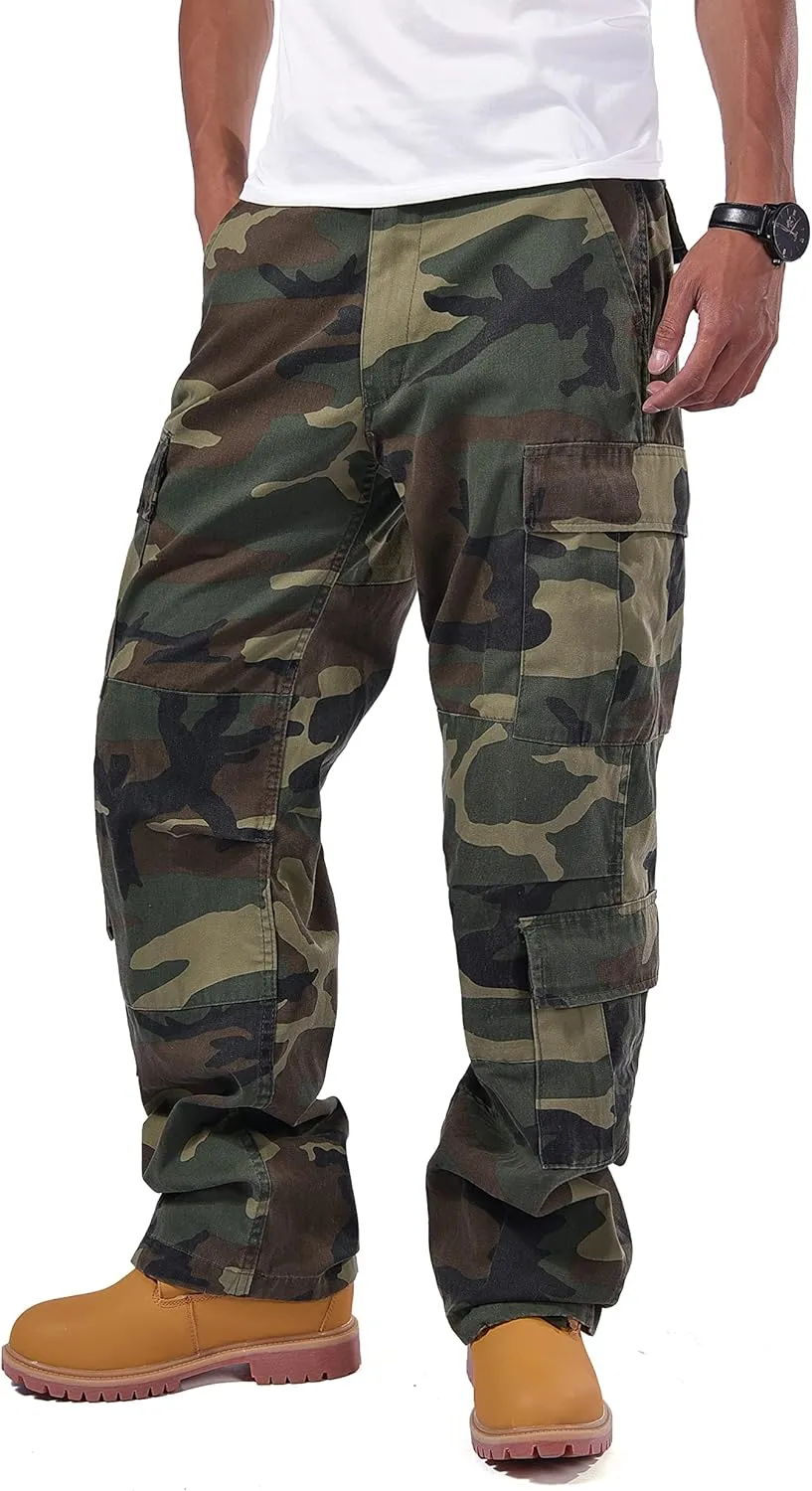 BACKBONE Mens Military Army Airborne Trooper Vintage Cargo Pants Trousers
