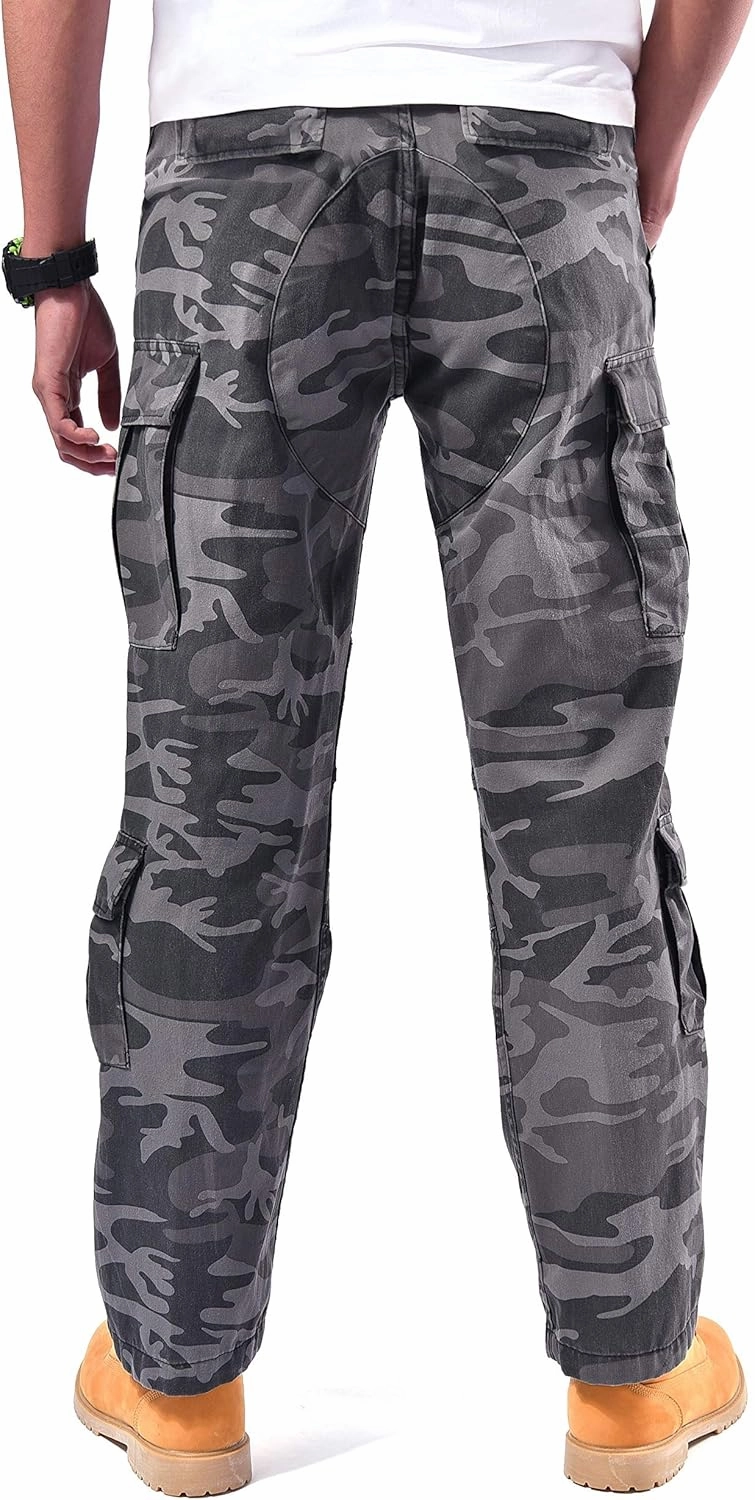 BACKBONE Mens Military Army Airborne Trooper Vintage Cargo Pants Trousers