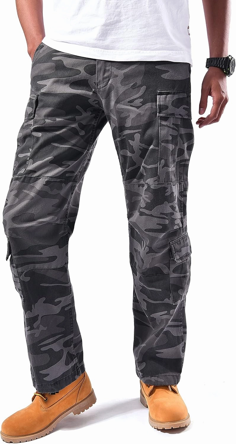 BACKBONE Mens Military Army Airborne Trooper Vintage Cargo Pants Trousers