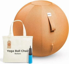 Balance Ball Chair for Office & Home - Ergonomic Exercise Ball for Posture & Back Pain Relief, Yoga Ball Chair - Sitting Ball with Washable Linen Cover