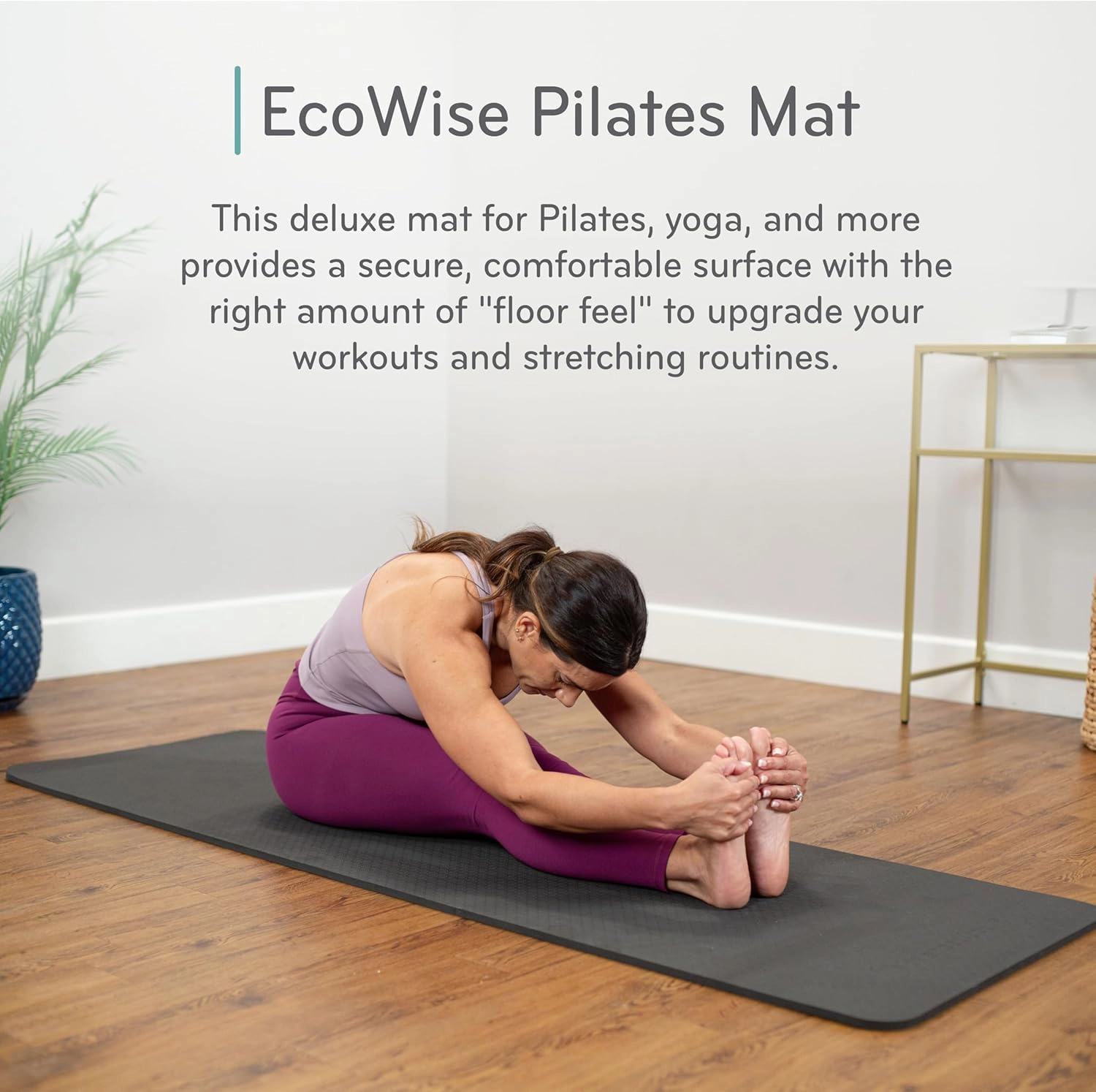 Balanced Body EcoWise Pilates Mat, Soft Non-Slip Pad for Fitness, Training, Exercise, and Home Workouts