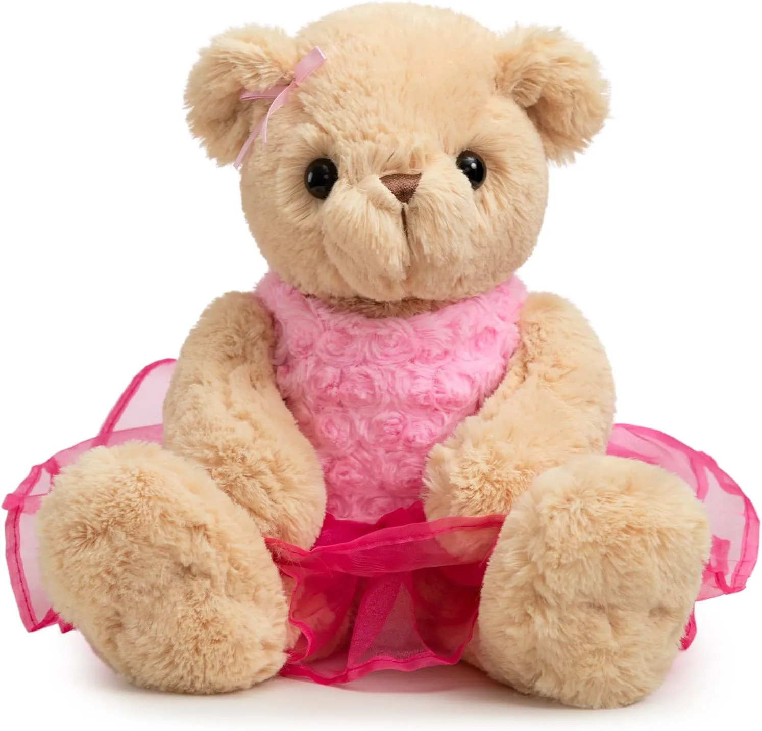 Ballerina Teddy Bear Stuffed Animal Cute Plush Bear in Tutu Skirt Birthday Dance Recital Gifts for Girls Kids 21’’ Pink