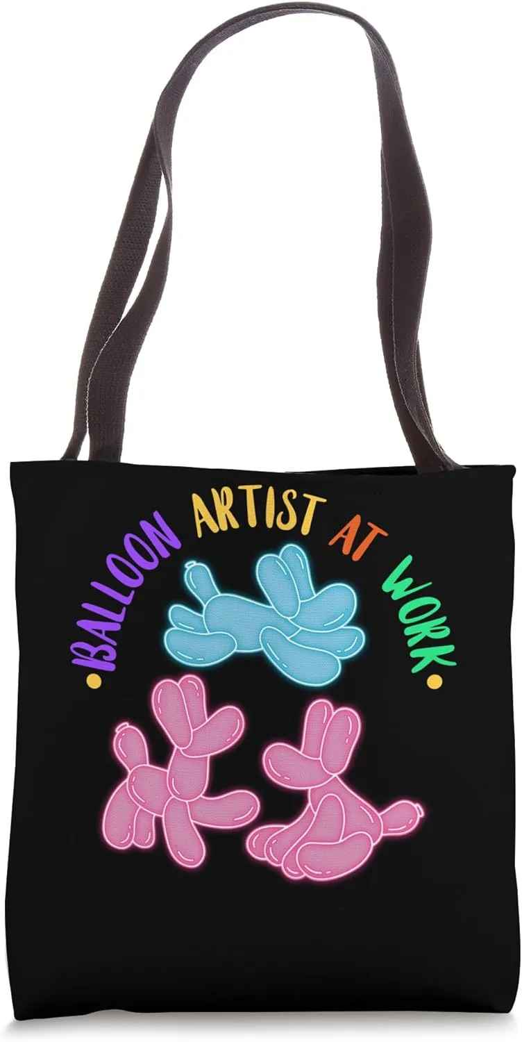 Balloon Artist At Work Balloon Twisting Balloon Animal Tote Bag