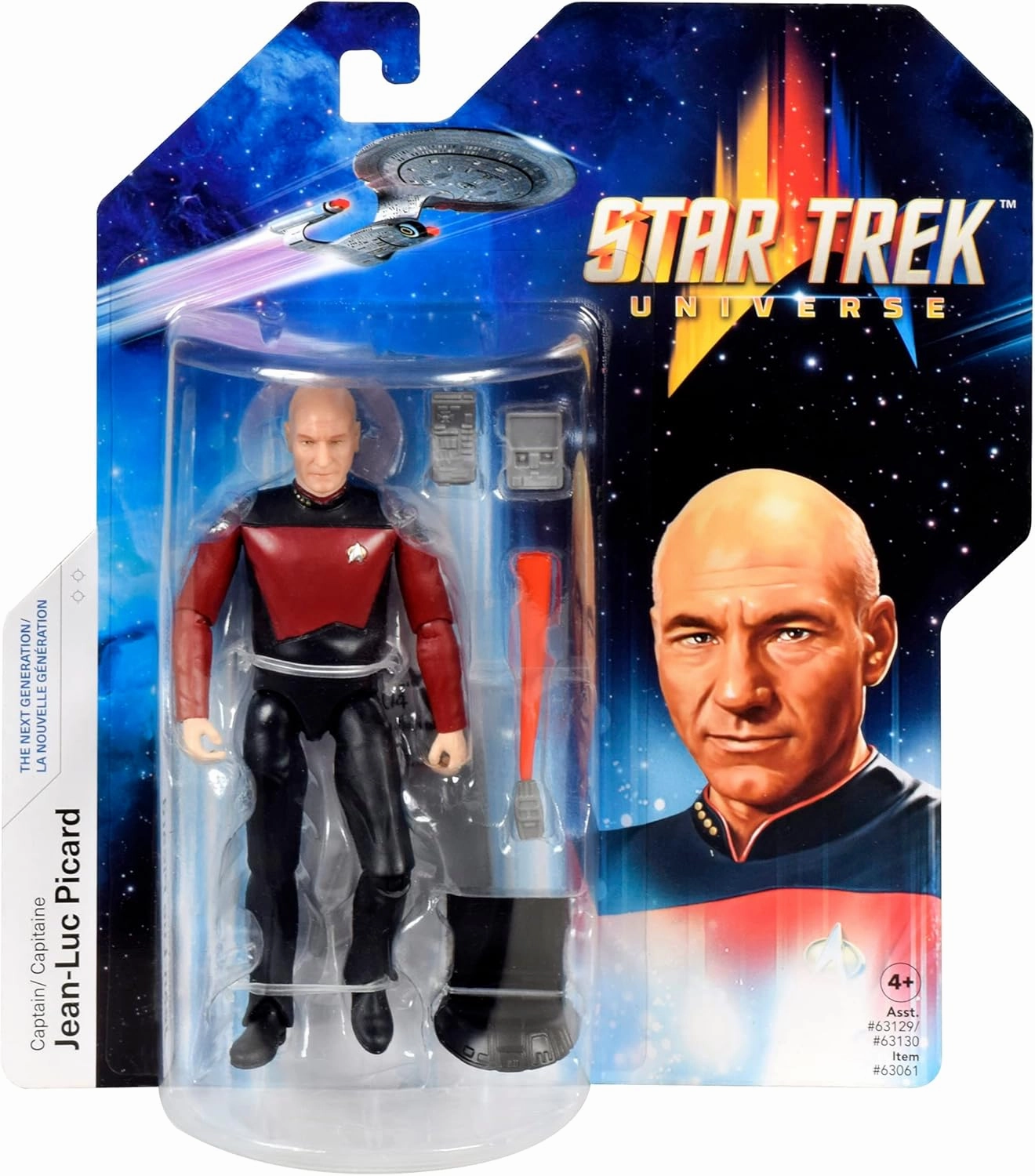 BANDAI Captain Jean-Luc Picard 5'' Action Figure Star Trek TNG