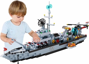 Battleship Building Set, X-Large 6-in-1 Military Battle Boat Ship WW2 Navy Warship Toys Kits MOC Model Birthday Gift for Adults Men,Teens,Boys Age 8-14,14  (1456 PCS)