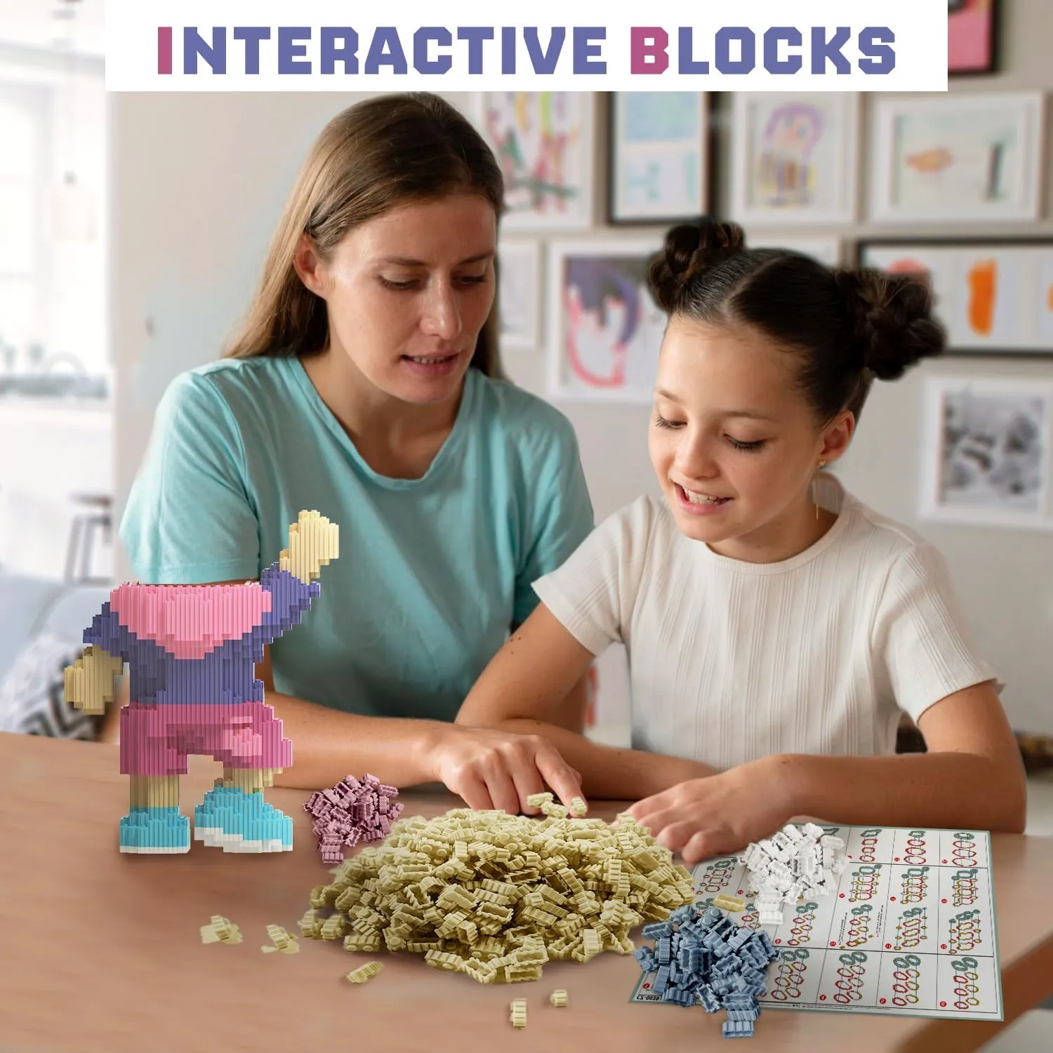 Bear Building Blocks (2500PCS) | 500% Bear Display Model | Micro 3D Animal Building Blocks | Fluorescence Design for Adults & Kids | Idea for Home & Office Decor |3D Instruction